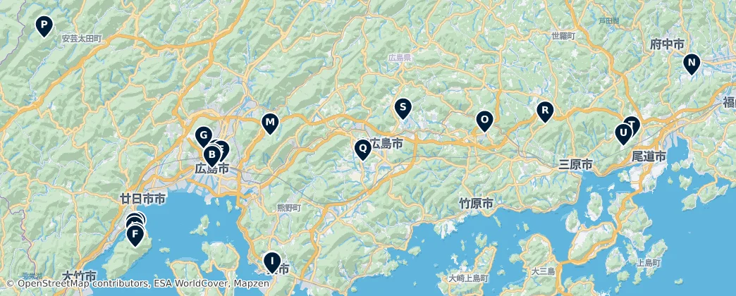 Map of 广岛县
