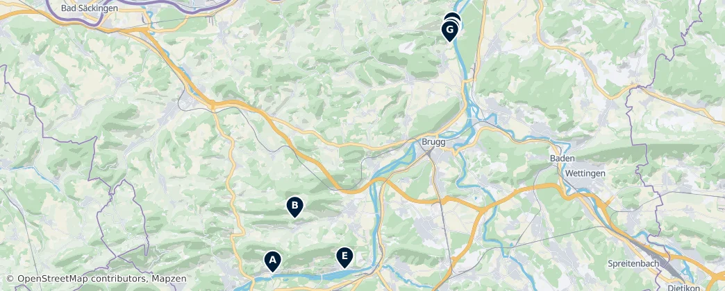 Map of Argovia Jurapark