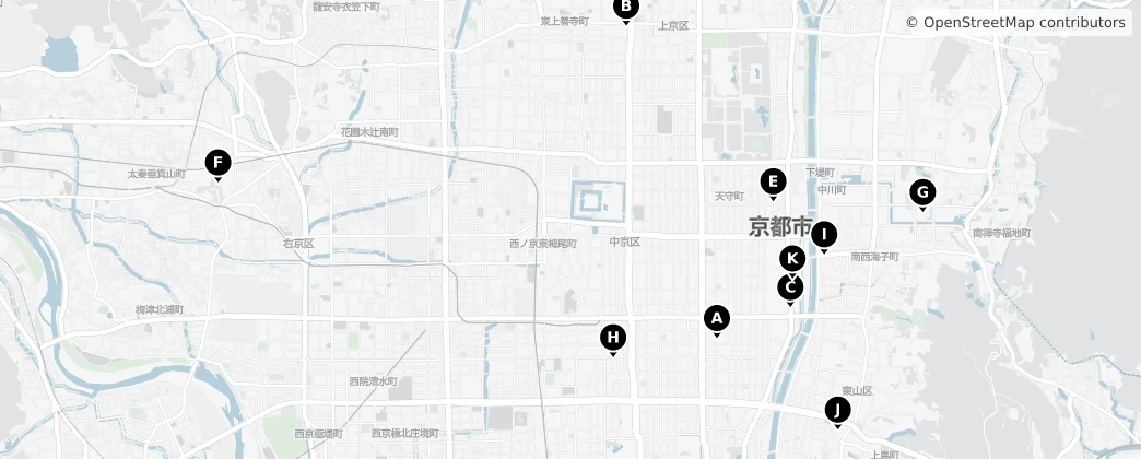 Map of Kamigyō-ku