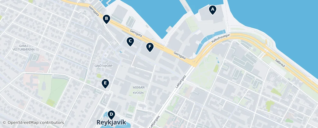 Map of Reykjavík City Center