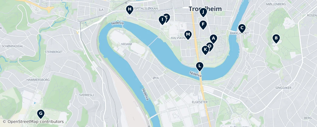 Map of Midtbyen, Trondheim