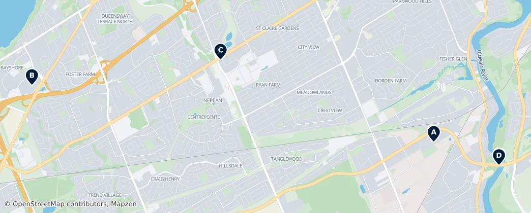 Map of Nepean, Ontario