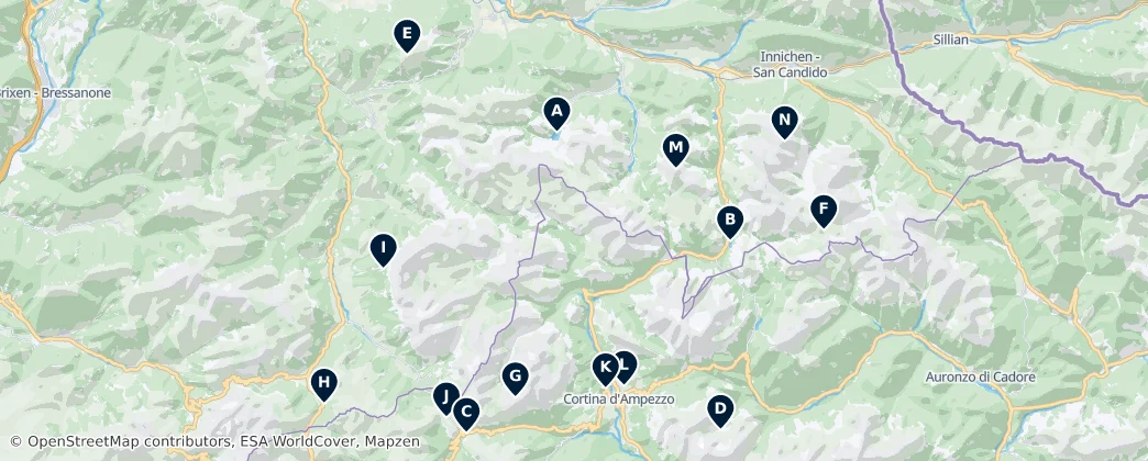 Map of Östliche Dolomiten