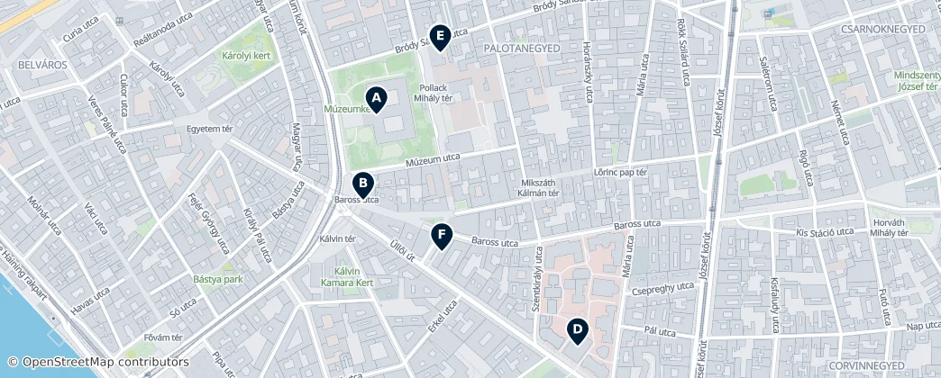Map of Budapest's Palace District