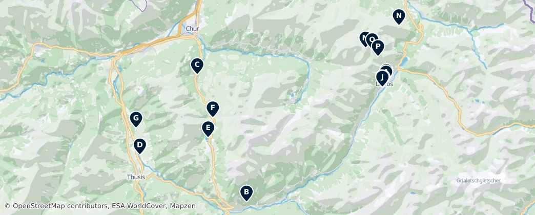 Map of 普萊蘇爾阿爾卑斯山脈