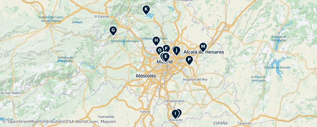 Map of Provincia Eclesiástica de Madrid