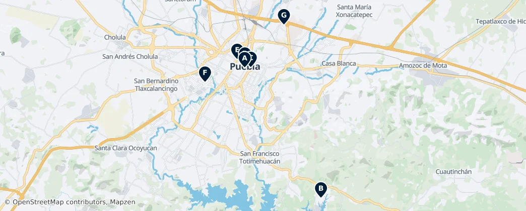 Map of Municipio de Puebla