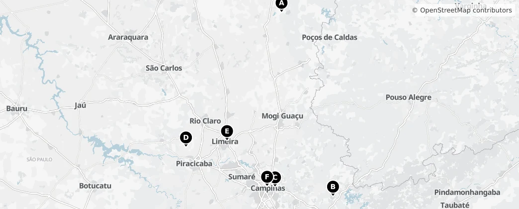 Map of Região Intermediária de Campinas