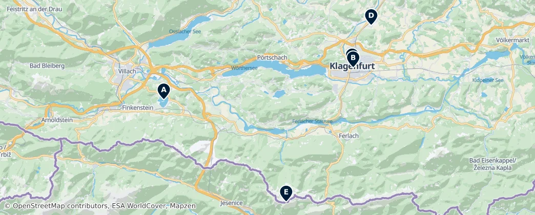 Map of Region Klagenfurt-Villach