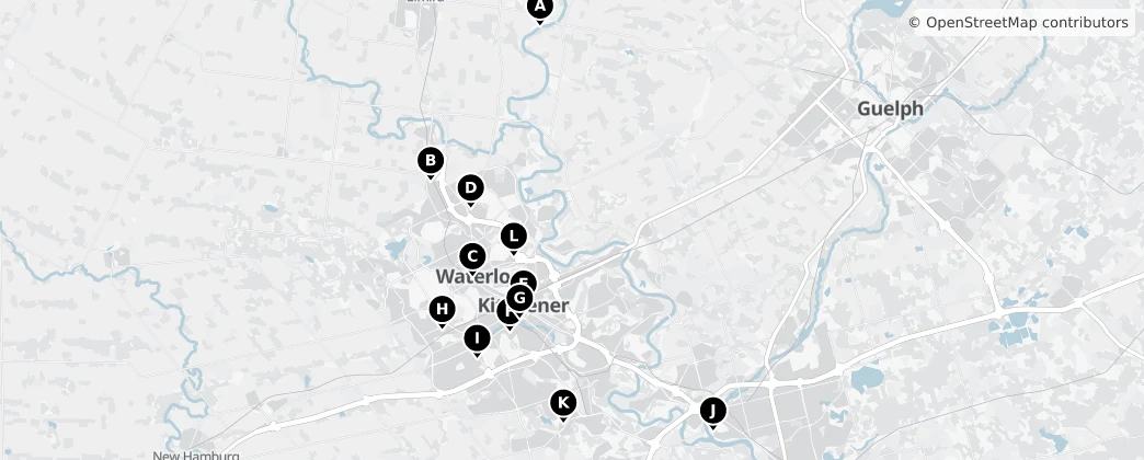 Map of 滑鐵盧區