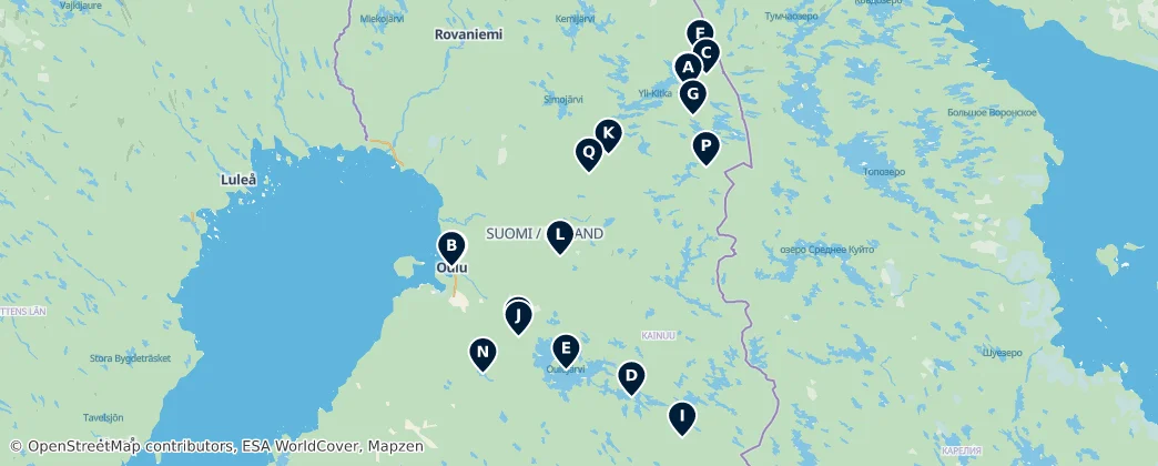 Map of Regional State Administrative Agency for Northern Finland