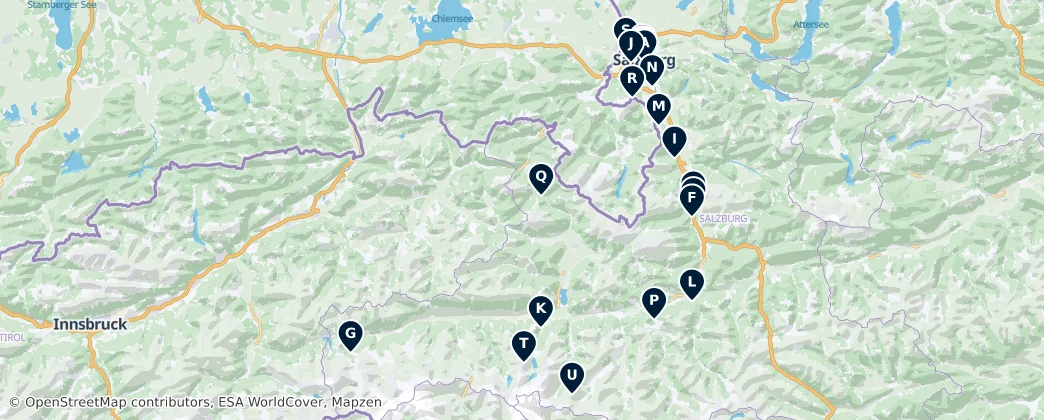 Map of 萨尔茨堡州