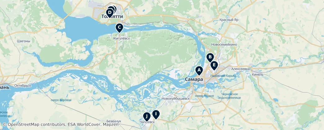 Map of 萨马拉州