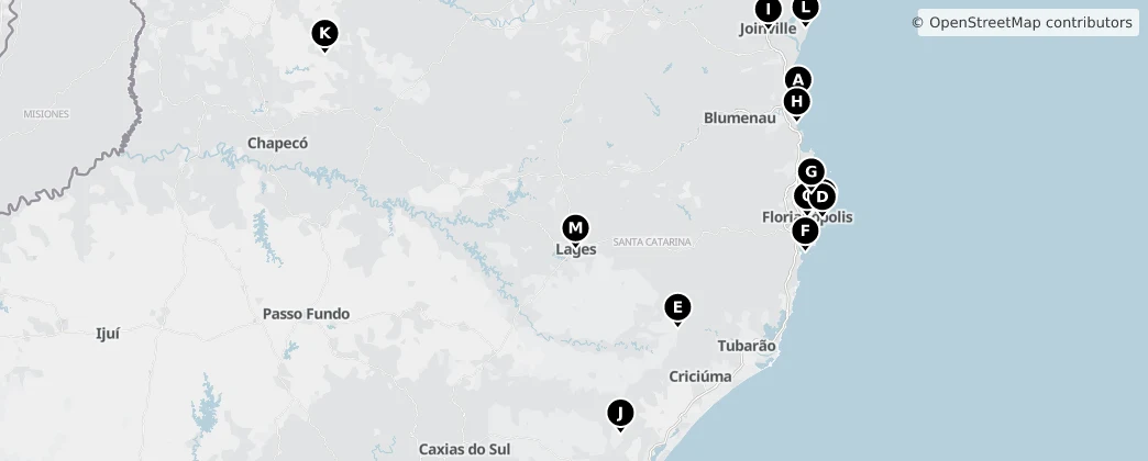 Map of 圣卡塔琳娜州