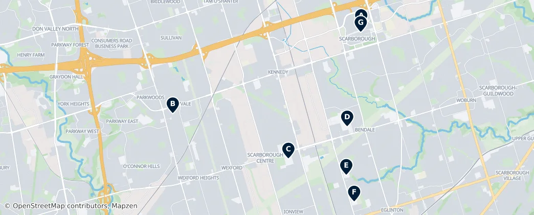 Map of Scarborough Centre