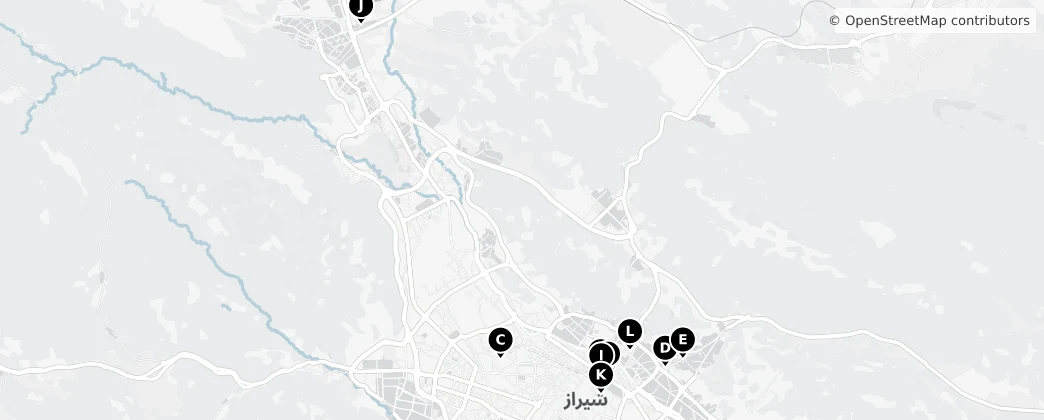 Map of Shiraz County