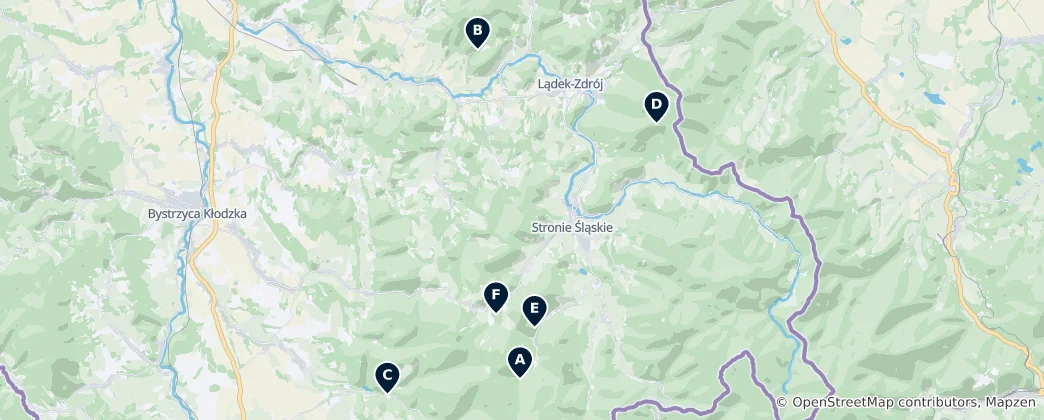 Map of Śnieżnik Landscape Park