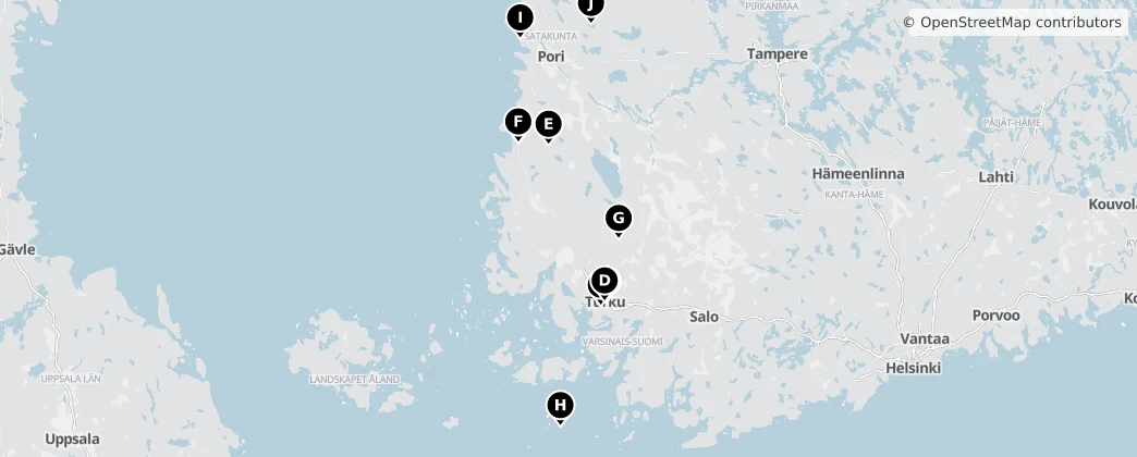 Map of South-Western Finland
