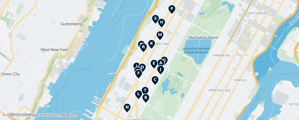 Map of Upper West Side