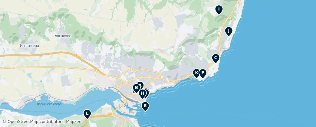 Map of 瓦爾納