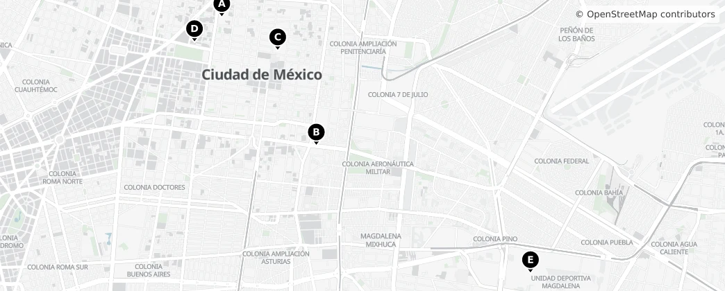 Map of Venustiano Carranza