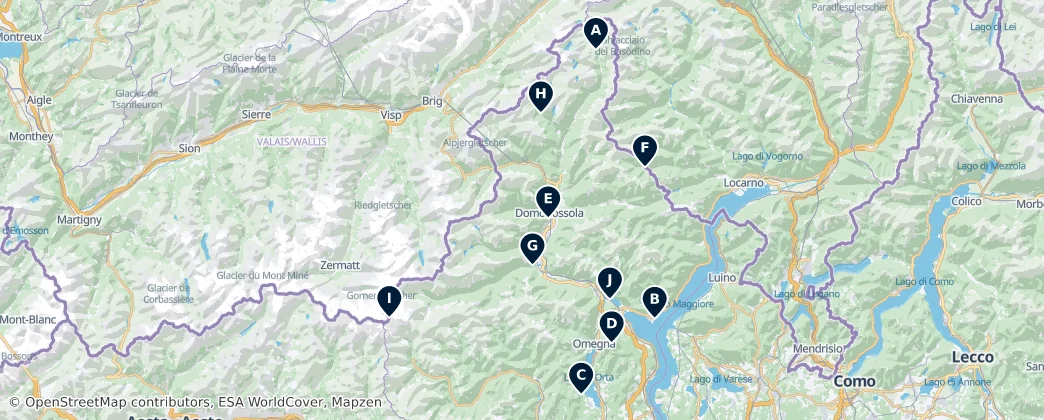 Map of 韋爾巴諾-庫西奧-奧索拉省