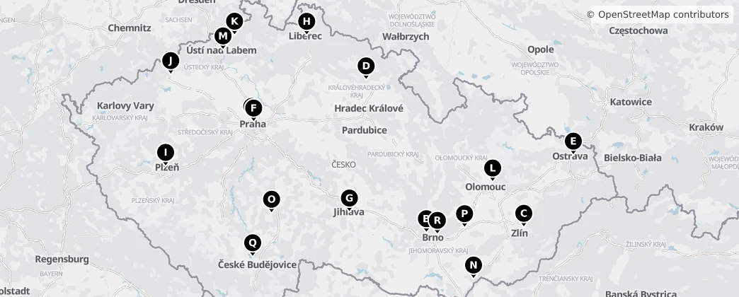 Map of The Czech Republic