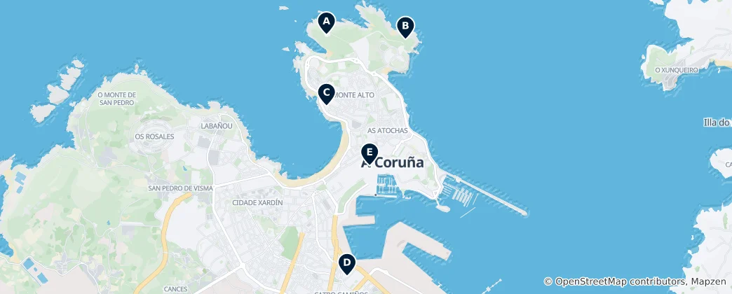 Mapa Editor's Choice A Coruña