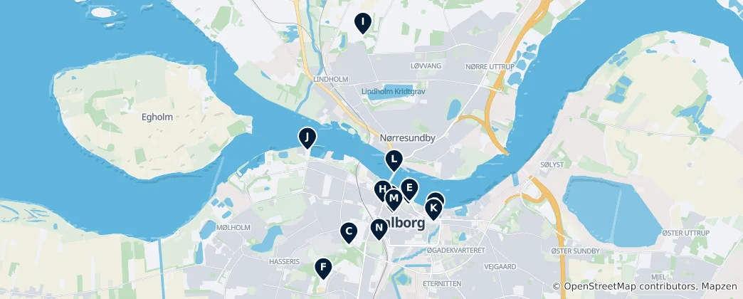 Mappa di Aalborg Essentials