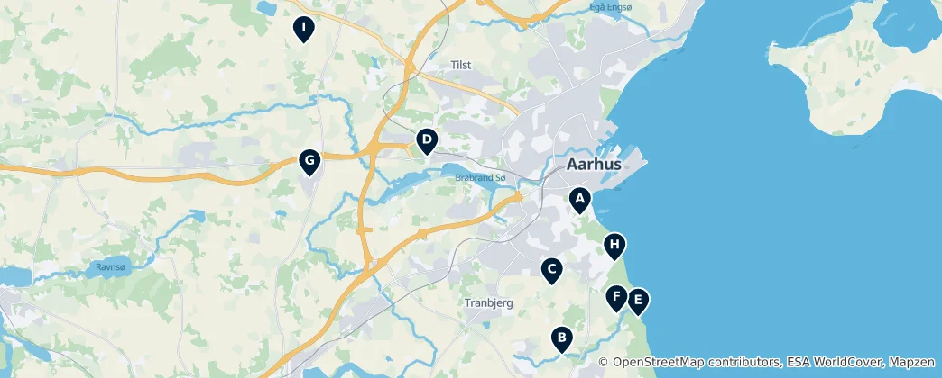 Map of Historic Aarhus Sites