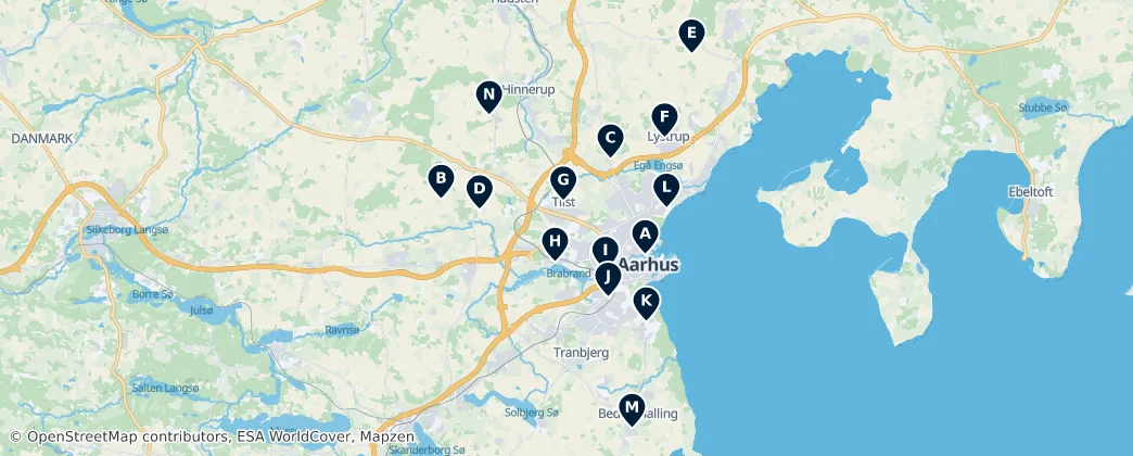 Map of Historic Churches of Aarhus