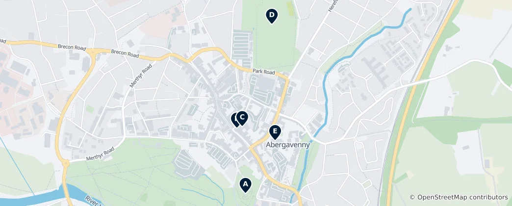 Mapa Abergavenny Essentials