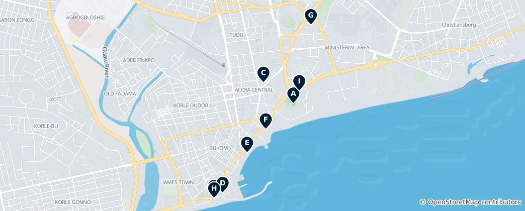 Carte de Accra Metropolis Essentials