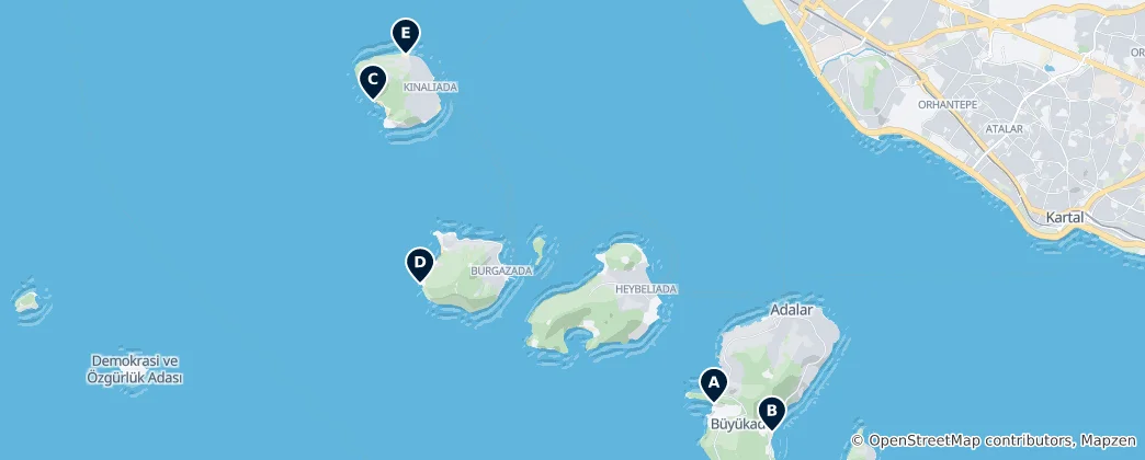 Mapa Beaches and Resorts