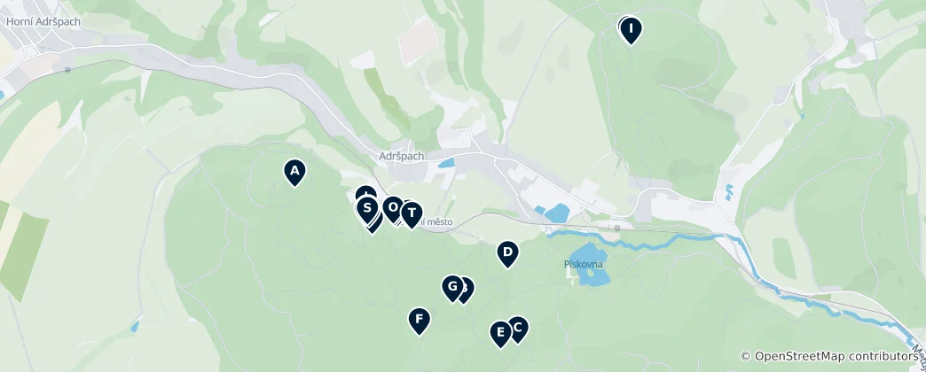 Karte von Adršpach Felsabenteuer