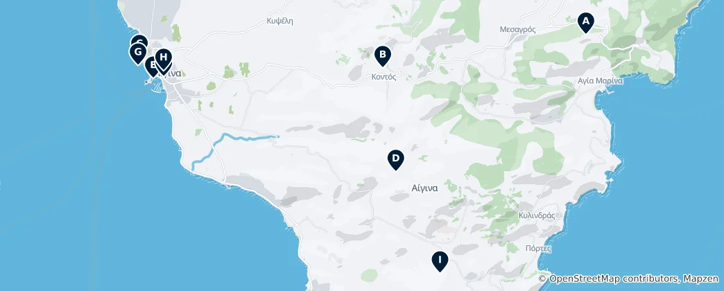 Mapa Aegina's Absolute Essentials
