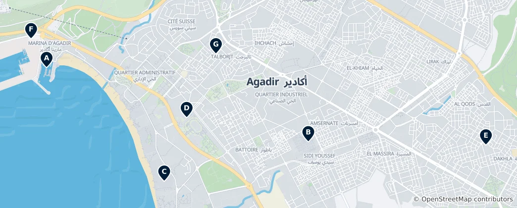 Agadir Unmissables Haritası