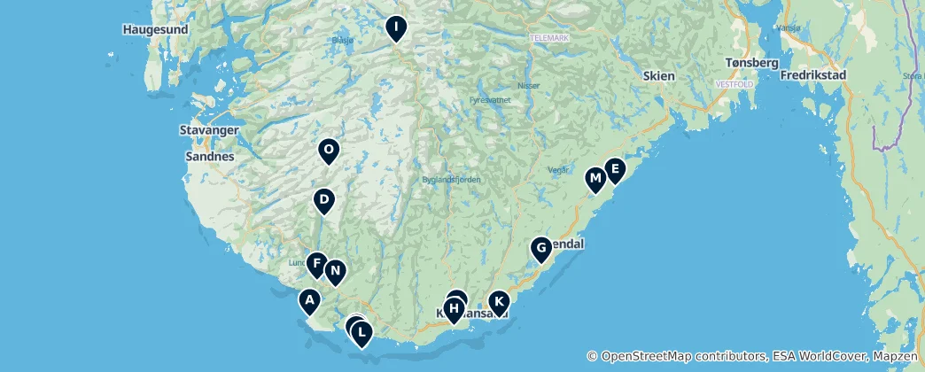 Kaart van Heritage Sites