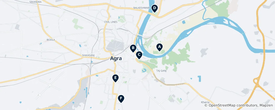 Mapa Editor's Choice: Agra