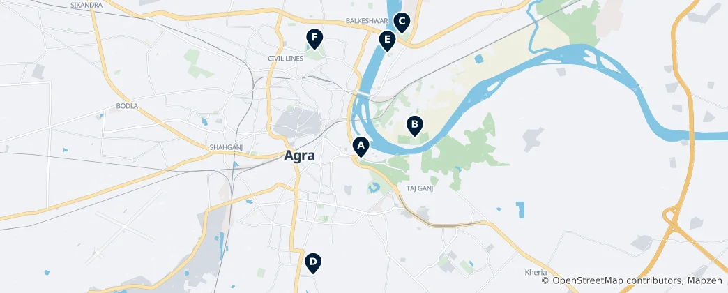 Mappa di Parks and Gardens