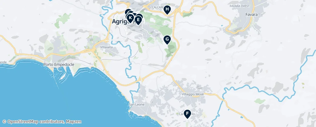 Agrigento's Sacred Sites — Kaart