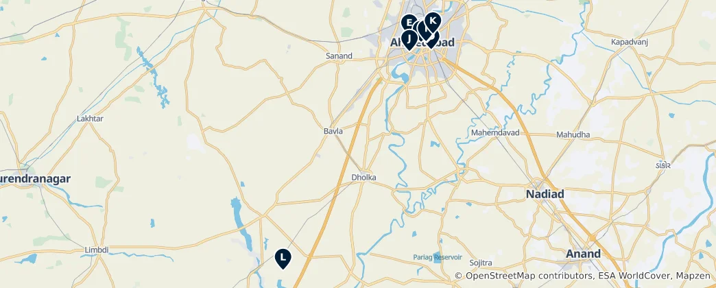 Mapa Ahmadabad's Essential Landmarks