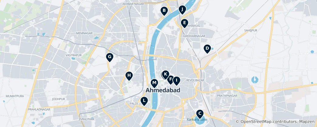 Mappa di Ahmedabad Essentials