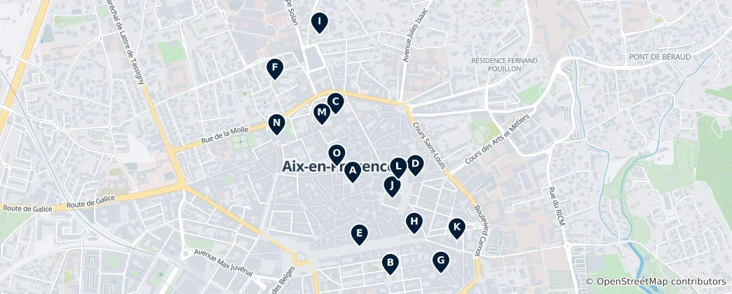 Map of Heritage of Aix-en-Provence
