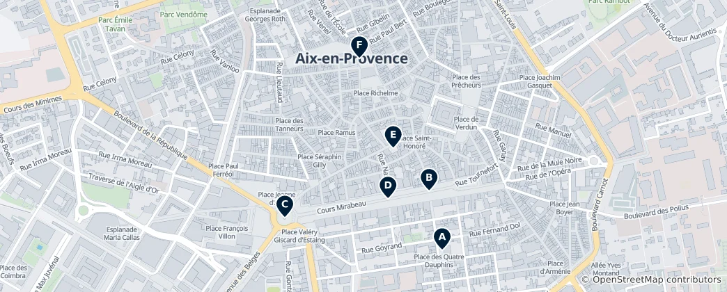 Mapa de Historic Fountains and Squares
