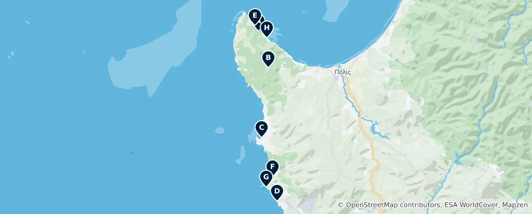 Mapa Akamas Beaches & Viewpoints