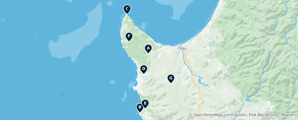 Map of Religious Sites in Akamas