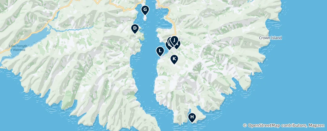 Mappa di Akaroa Harbour Essentials