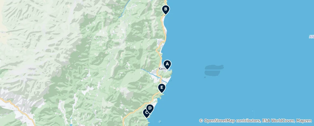 Mapa Best Beaches in Kemer