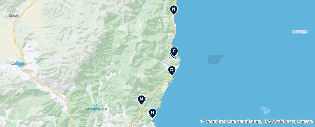 Map of Best Eats in Kemer